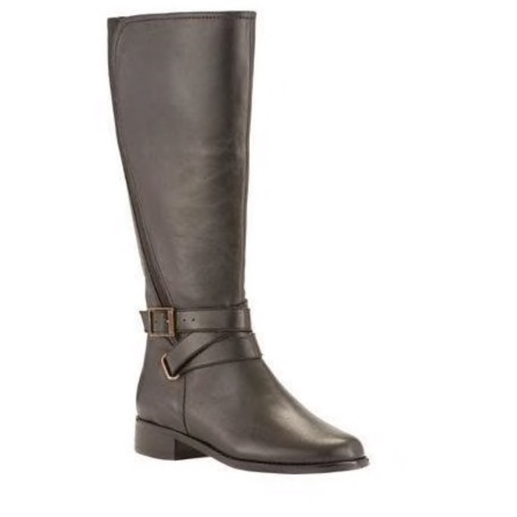 Wide Fit Brown Napa Leather Knee High Boots - Picture 4 of 6